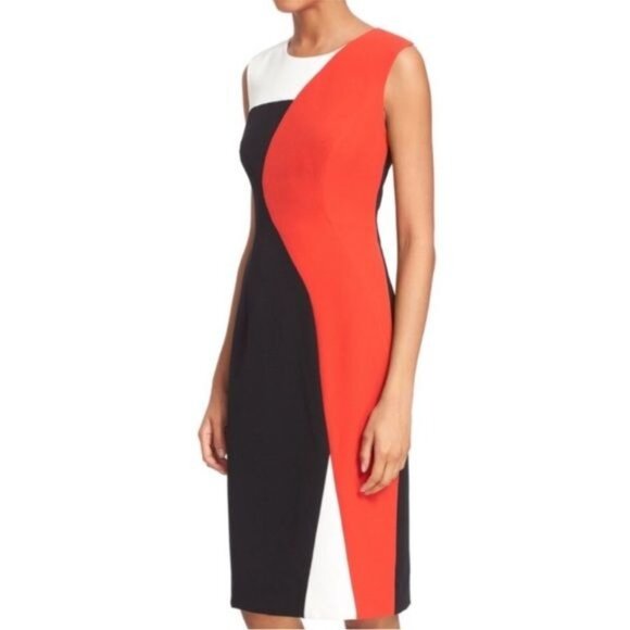 Milly Colorblock Helix Sleeveless Sheath Dress 8 - Picture 11 of 13